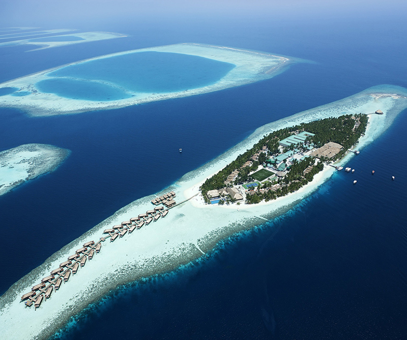 Vista aérea de Vilamendhoo, Maldivas